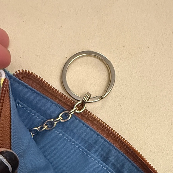 Dooney & Bourke Blue Floral Wristlet with Brown Accents - Picture 4 of 8